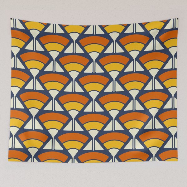 Item preview, KF 0042 C - Retro Vintage Flowers Minimalist 70s Modern Geometric Floral Pattern designed and sold by KhakiFinch.