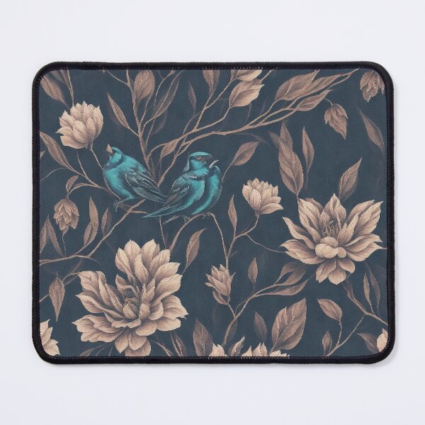 Item preview, Dark Symmetrical Depictions of Flowers and Eastern bluebird designed and sold by CASUALURBAN.