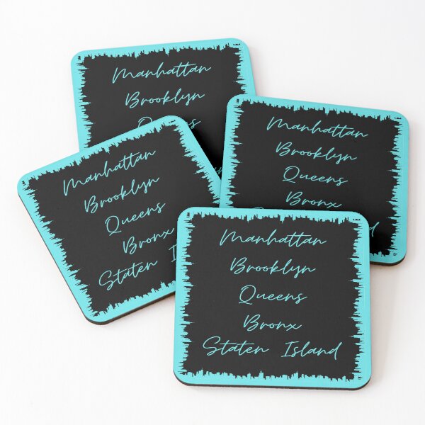 Item preview, NYC Skyline Aesthetic With 5 Boroughs - Turquoise designed and sold by PunjabanJatti.
