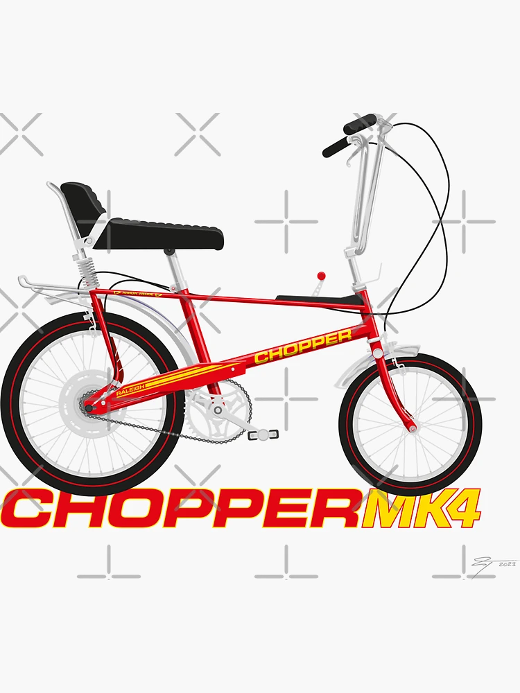 Raleigh Chopper Mk4 Red Sticker for Sale by Tunstall Redbubble