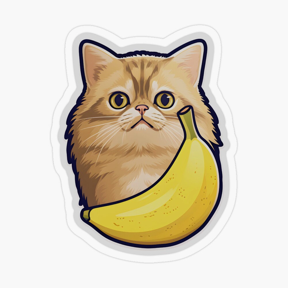 Crying Banana Cat  Pin for Sale by sticker-house