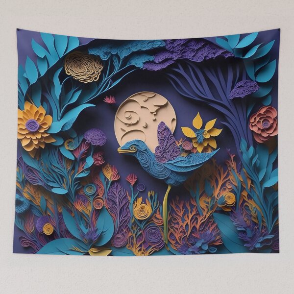 Item preview, Wings of Wonder: Multidimensional Paper Cut in a Magical Avian Realm designed and sold by Ceemko's Vintage Corner.