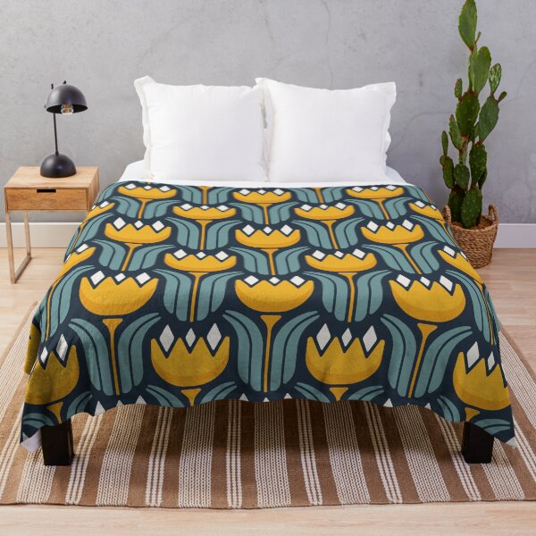 Item preview, KF 0043 B - Retro Vintage Tulip Flower Minimalist 70s Modern Geometric Floral Pattern designed and sold by KhakiFinch.