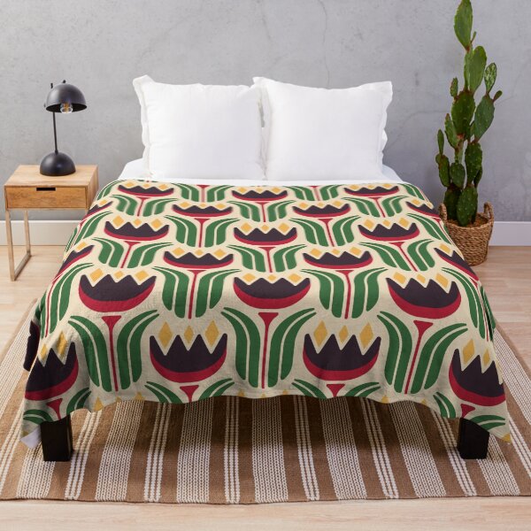 Item preview, KF 0043 C - Retro Vintage Tulip Flower Minimalist 70s Modern Geometric Floral Pattern designed and sold by KhakiFinch.