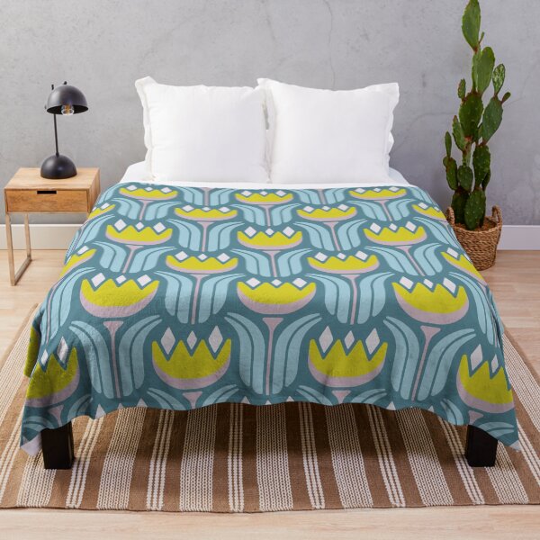 Item preview, KF 0043 H - Retro Vintage Tulip Flower Minimalist 70s Modern Geometric Floral Pattern designed and sold by KhakiFinch.