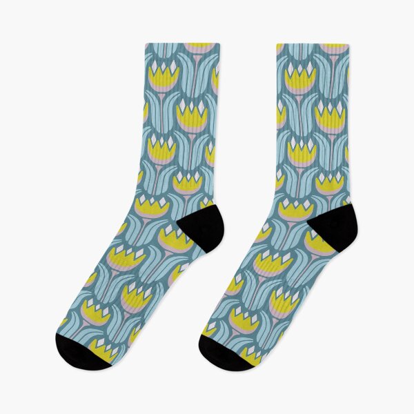Item preview, KF 0043 H - Retro Vintage Tulip Flower Minimalist 70s Modern Geometric Floral Pattern designed and sold by KhakiFinch.
