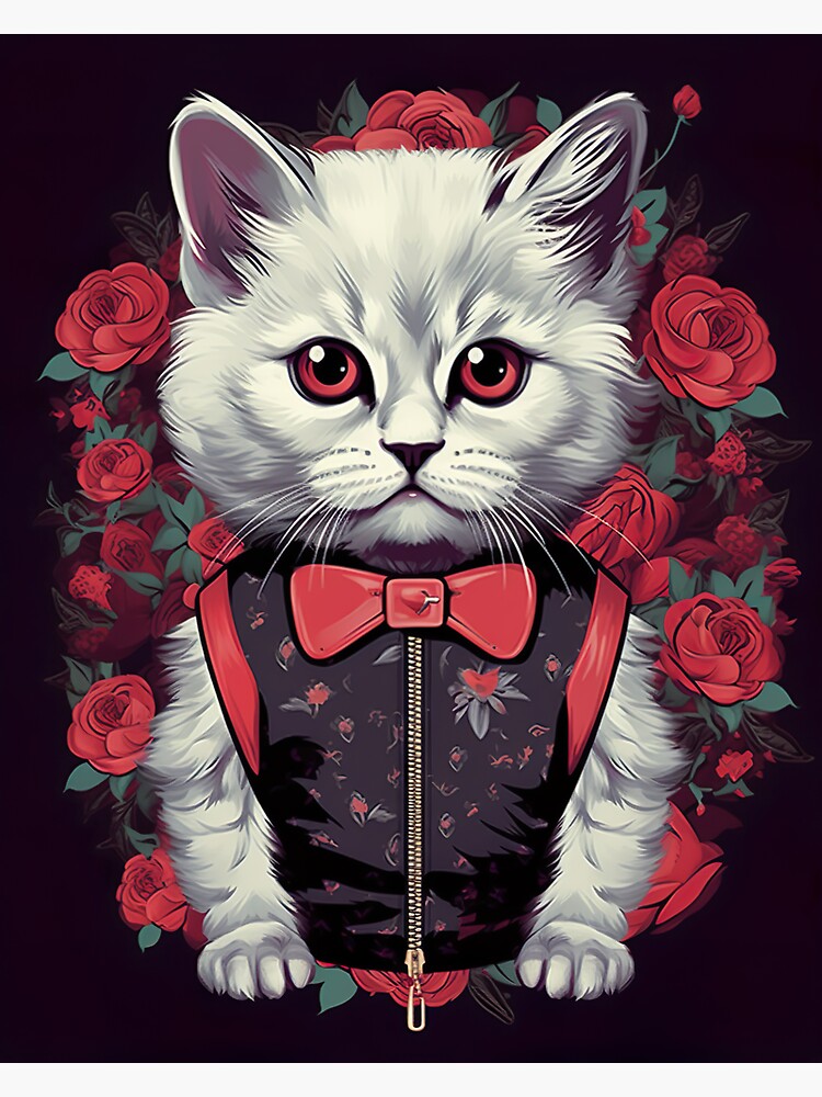 CUTE KITTEN WEARING GUCCI AND LUXURY BRANDS. Sticker for Sale by