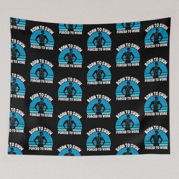 Item preview, Born to swim, forced to work designed and sold by EvergreenWhimsy.