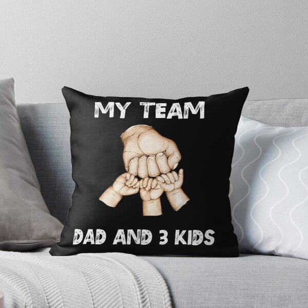 Item preview, Mi equipo: PAPÁ y 3 niños" Diseño gráfico conmovedor que celebra el vínculo padre-hijo designed and sold by ImaginativeImps.