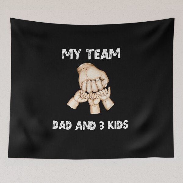 Item preview, My Team: DAD and 3 Kids" Heartwarming Graphic Design Celebrating Father-Child Bond designed and sold by ImaginativeImps.