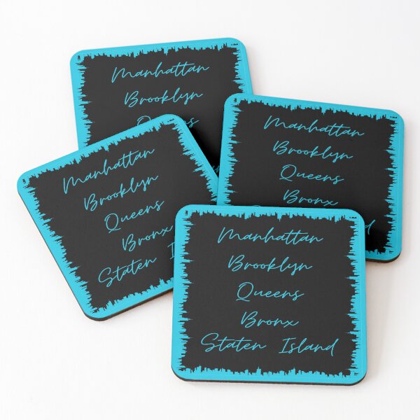 Item preview, NYC Skyline Aesthetic With 5 Boroughs - Aqua Blue designed and sold by PunjabanJatti.