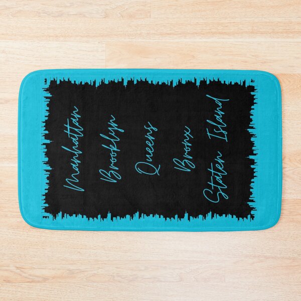 Item preview, NYC Skyline Aesthetic With 5 Boroughs - Aqua Blue designed and sold by PunjabanJatti.