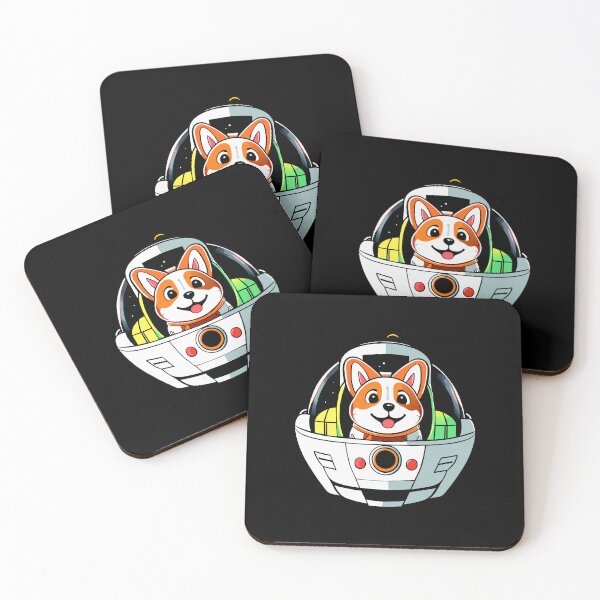 Item preview, DOGRANAUT cute puppy dog in space flying saucer spaceship funny martian  designed and sold by w1ckerman.
