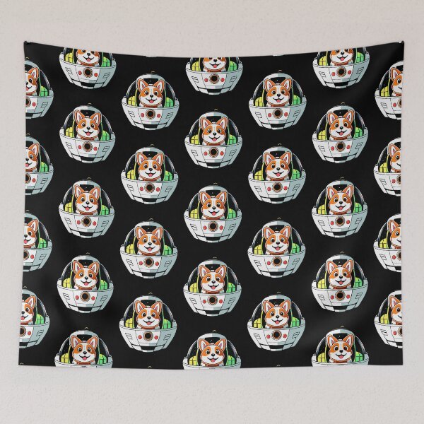 Item preview, DOGRANAUT cute puppy dog in space flying saucer spaceship funny martian  designed and sold by w1ckerman.