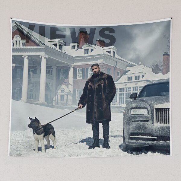 Artikelvorschau, Drake mit Wandteppich mit Hundeansichten entworfen und verkauft von livpaigedesigns.