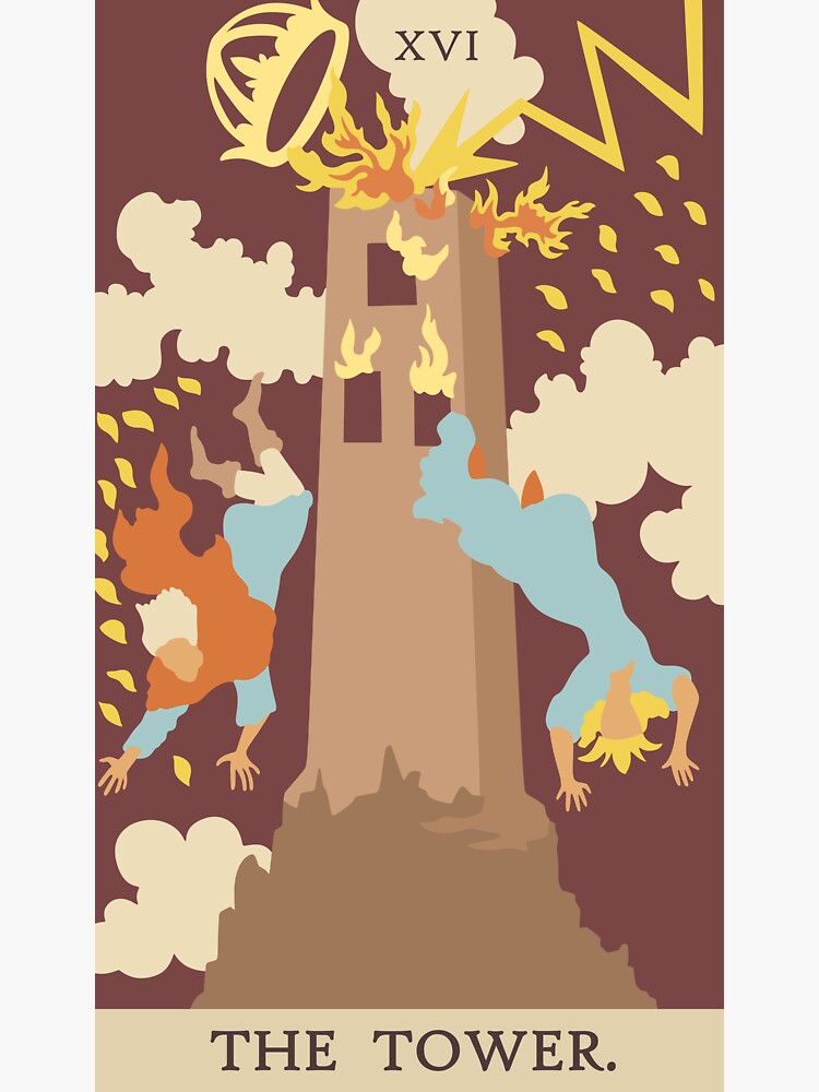 The Tower Tarot Card - Ghoulish Edition Sticker