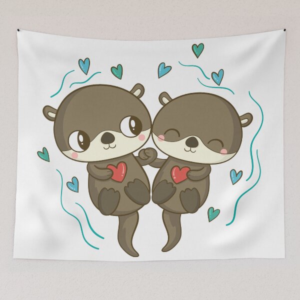 Artikelvorschau, Valentinstag Tierpaar Otter entworfen und verkauft von SceneryStudio.
