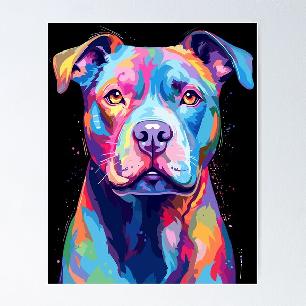 Artikel-Vorschau von Pitbull Terrier Paint Splatter Dog, designt und verkauft von CraftedByKoby.