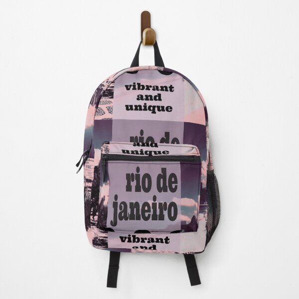 Item preview, Rio de Janeiro image with iconic beach front in retro style for home decor, t-shirts, posters, travel brochures and prints  designed and sold by Lilly-Rune.