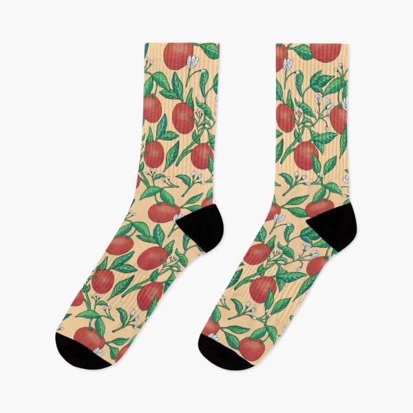 Item preview, "Hand-Painted Gouache Oranges with Vines, Leaves, and Blooms in a Gorgeous and Lush Pattern designed and sold by maddydoodlesoup.