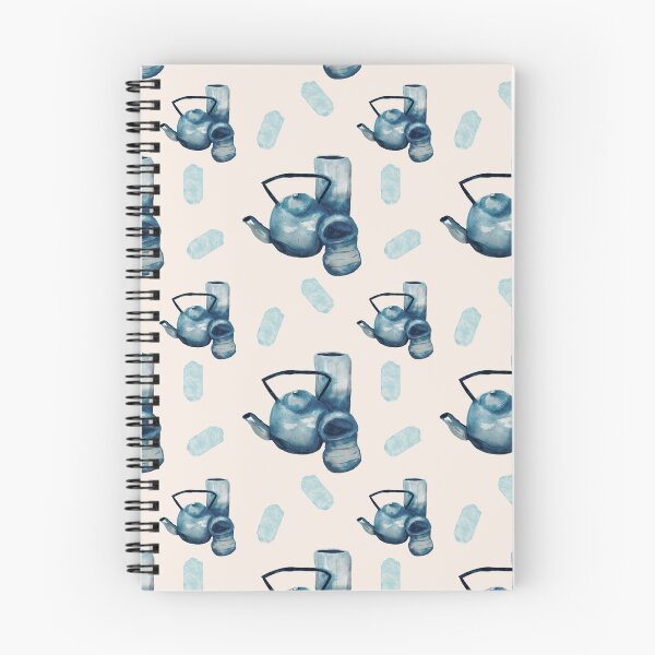 Item preview, Deep Blue Tea Time: A Stunning Watercolor Pattern featuring a teapot, cup, and vase still life  designed and sold by maddydoodlesoup.