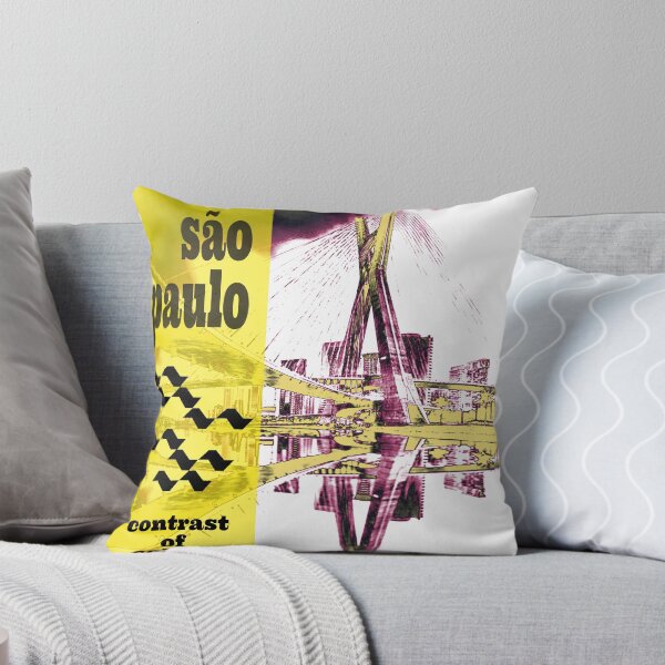 Item preview, Sao Paulo city image with iconic sidewalk pattern in retro style for home decor, t-shirts, posters, travel brochures and prints designed and sold by Lilly-Rune.
