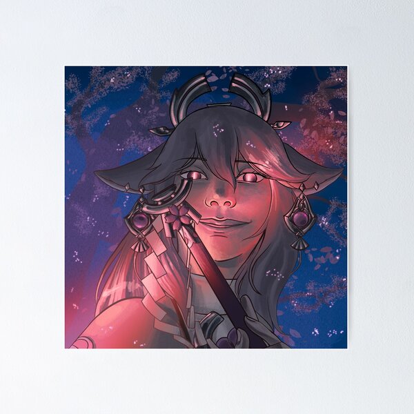 Item preview, Yae Miko - with background designed and sold by aziliart.