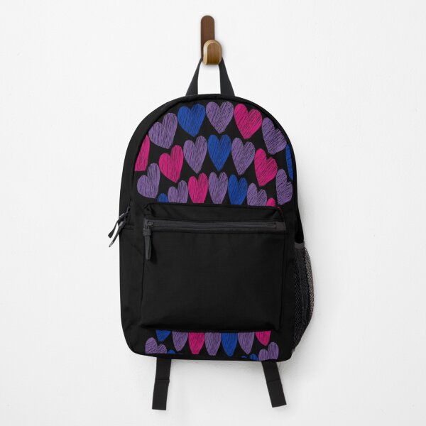 Item preview, Squeezed Bisexual Flag Hearts Pattern designed and sold by ontrendshirts.