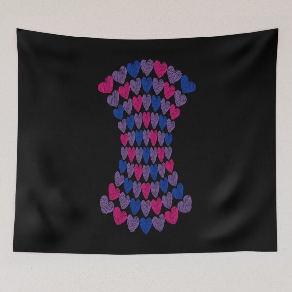 Item preview, Squeezed Bisexual Flag Hearts Pattern designed and sold by ontrendshirts.