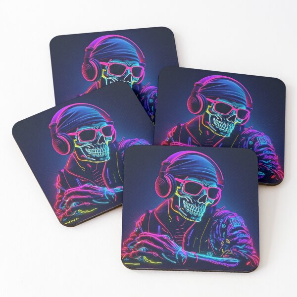 Item preview, Cool Skeleton DJ Wearing Beanie Halloween designed and sold by CoolHippoQuotes.