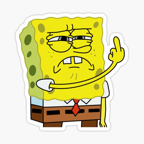 Aperçu de l'œuvre Spongebob Meme doigt du milieu créée et vendue par Em and Rae Designs.