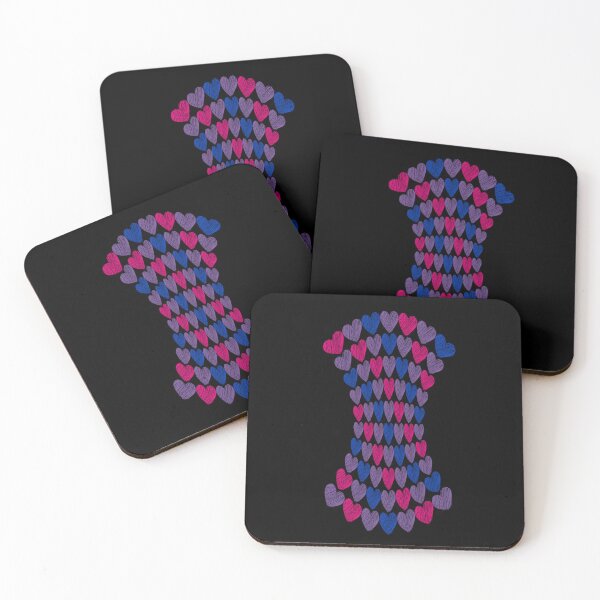 Item preview, Squeezed Bisexual Flag Hearts Pattern designed and sold by ontrendshirts.