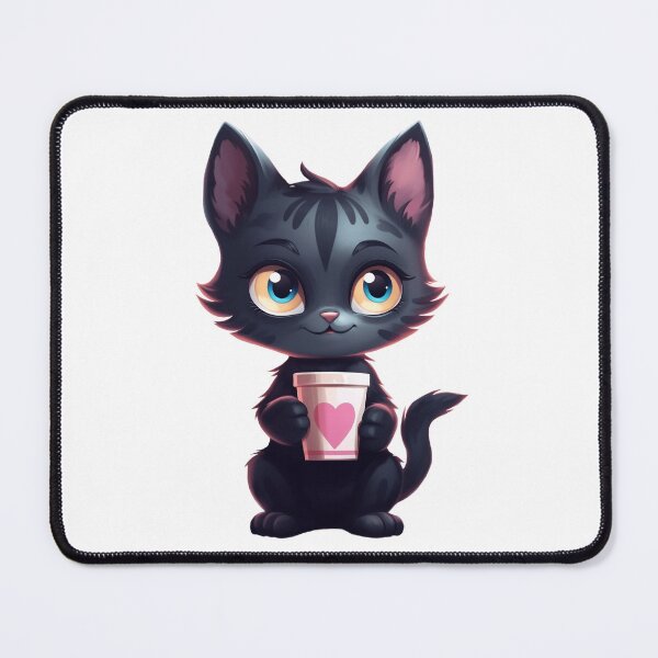 Item preview, Cute cat driniking a cup of coffee designed and sold by CuteByZuzi.