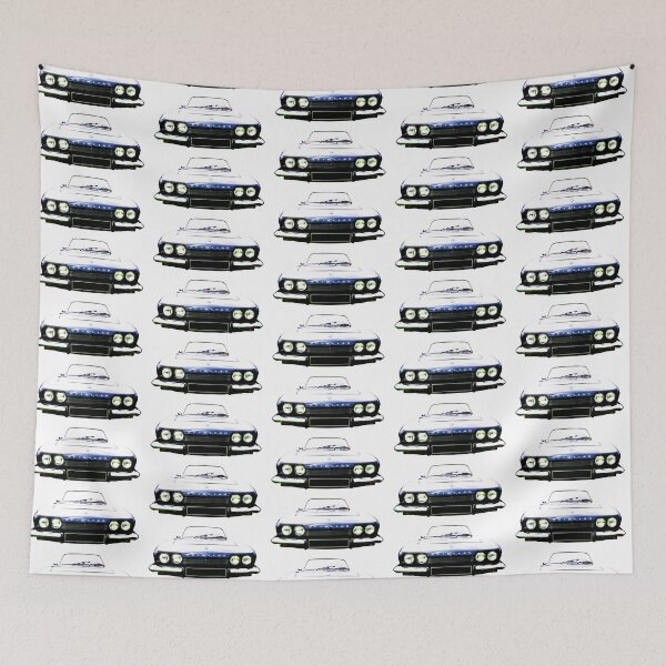 Item preview, Reliant Scimitar GTE SE5 1970s British classic car high contrast blue designed and sold by soitwouldseem.