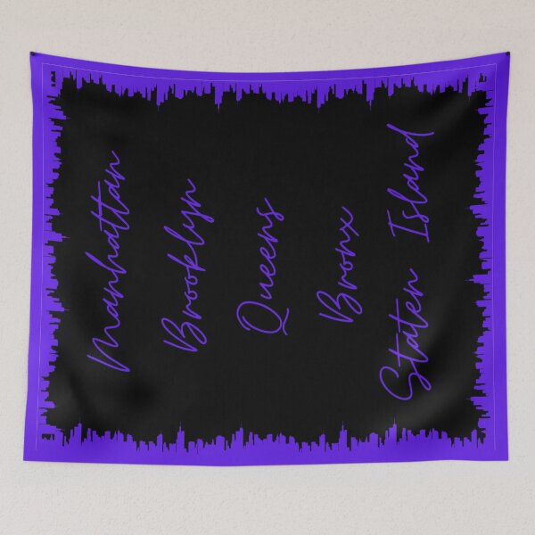 Item preview, NYC Skyline Aesthetic With 5 Boroughs - Violet designed and sold by PunjabanJatti.