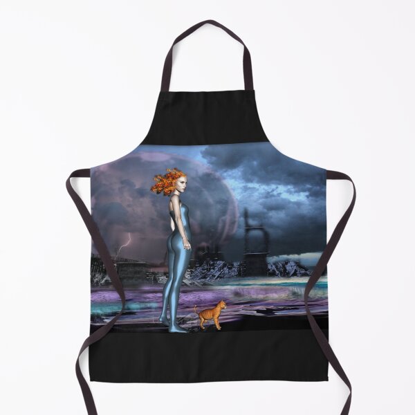 Item preview, Purple Moon, Orange Haired Girl With Orange Cat designed and sold by Patricia Brown.