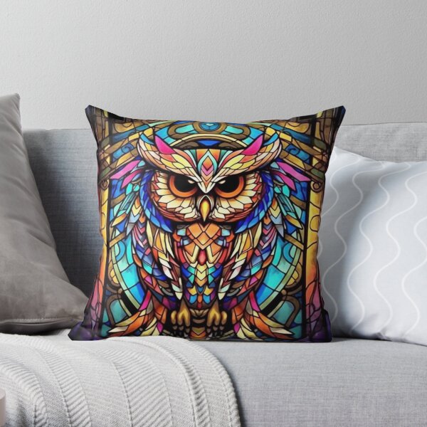 Owl shop throw pillow