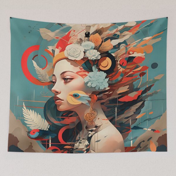 Item preview, Artistic Harmony: The Fusion of Styles in a Female Portrait designed and sold by InsaneLEDP.