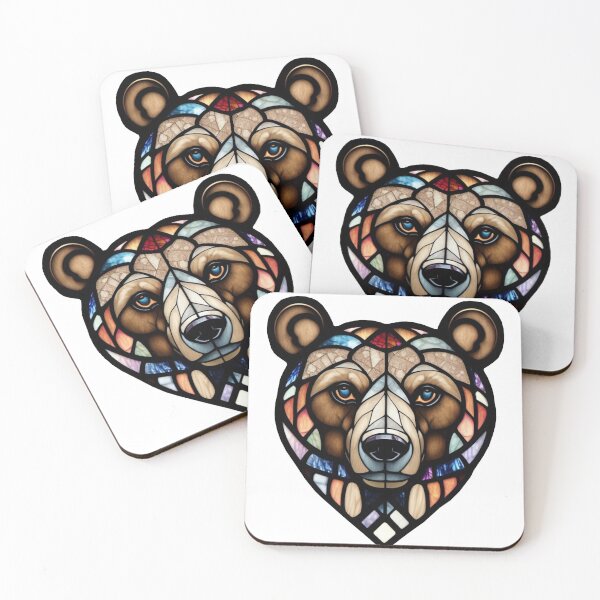 Item preview, Stained Glass Bear Head No Background designed and sold by DBSR-LLC.