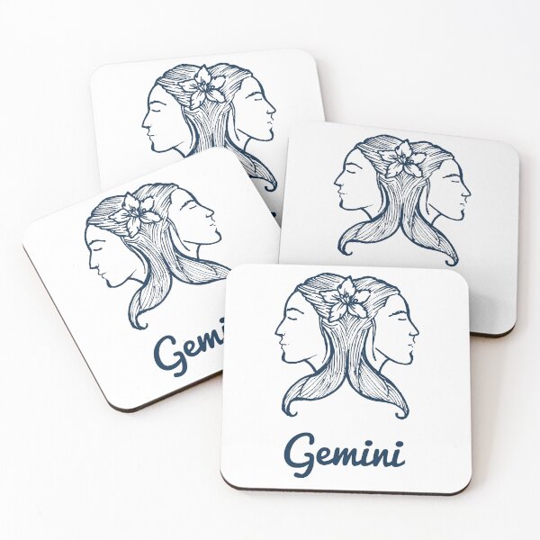 Item preview, Gemini Zodiac Horoscope Two Women Faces with Flower Sign and Name designed and sold by activlifewear.