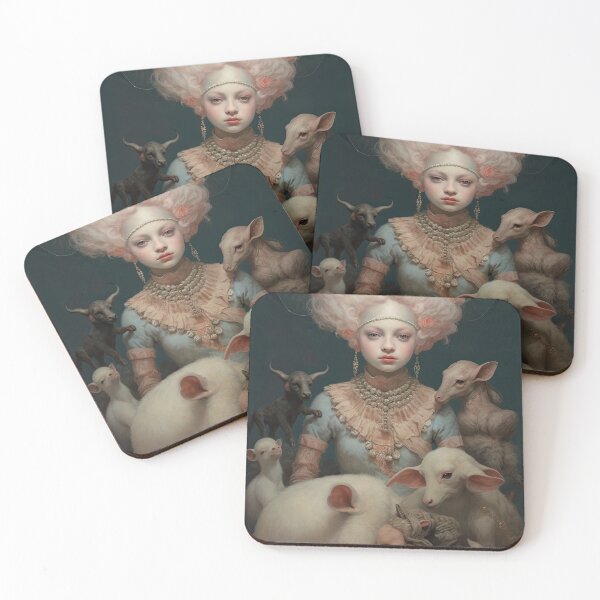 Item preview, Surreal Portrait Girl and Sheeps designed and sold by NBazilenco.