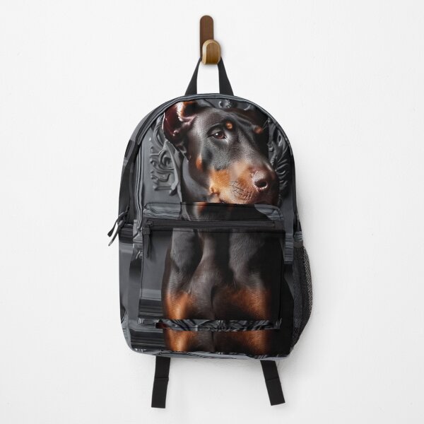 Item preview, Portrait of beautiful Dobermann on dark victorian interior background designed and sold by Reinvention.