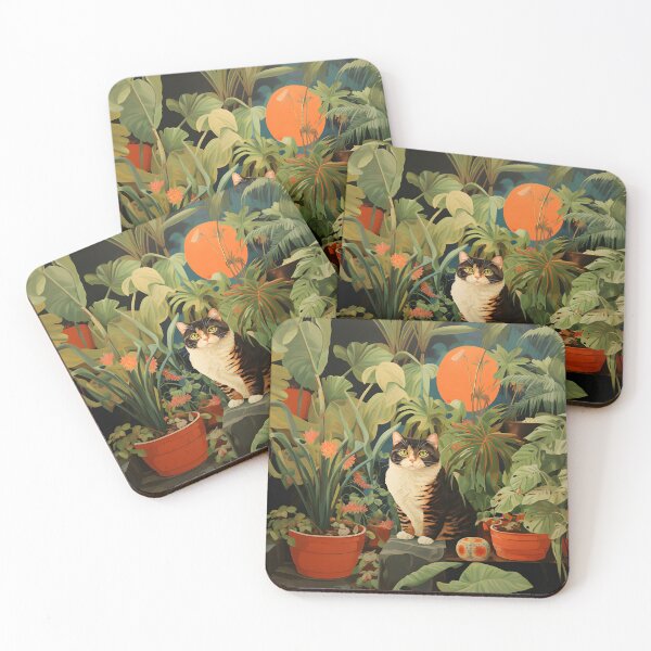 Item preview, Purrfect Harmony: Cats and Plants designed and sold by KittyStampedeCo.