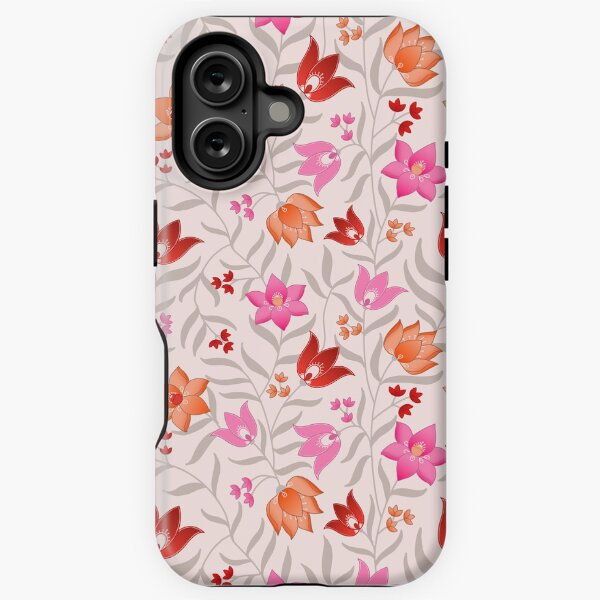 Aperçu de l'œuvre Motif de fleurs fantaisiste en rose et orange créée et vendue par Harini Patnam.