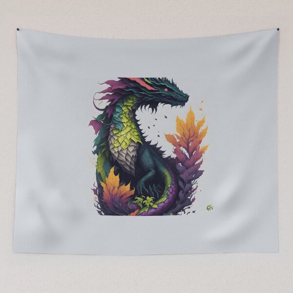 Item preview, Chinese Dragon Art by Frederick Alonso - Print on Canvas - Vertical Frame - High Quality - Final Fantasy - Anime designed and sold by ARTWORKSbyFA.