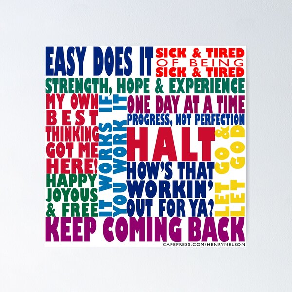 Item preview, 12 Step Recovery Slogans designed and sold by Henry Nelson Design.