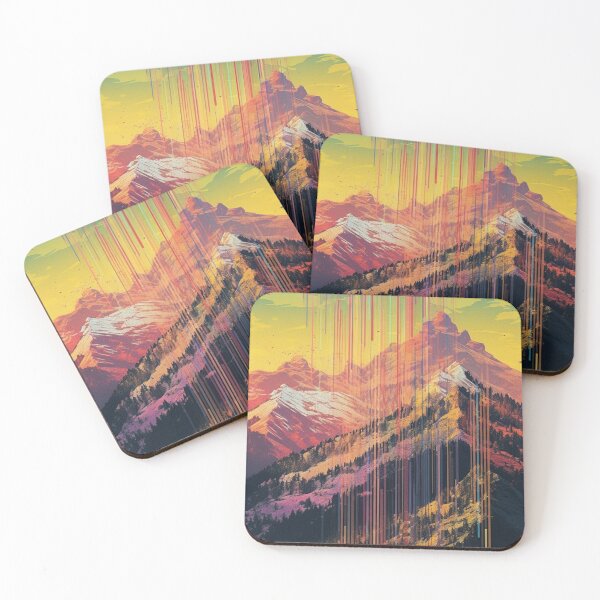 Item preview, Mountain glitch digital print designed and sold by obuttono.