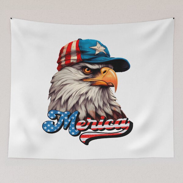 Item preview, Merica USA Flag Patriotic 4th of July Bald Eagle designed and sold by Oleh Mykhailenko.