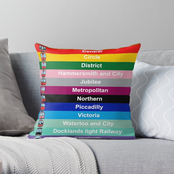 London Underground Subway Lines Throw Pillow