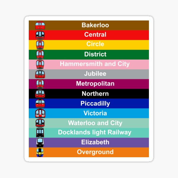 London Underground Subway Lines Sticker